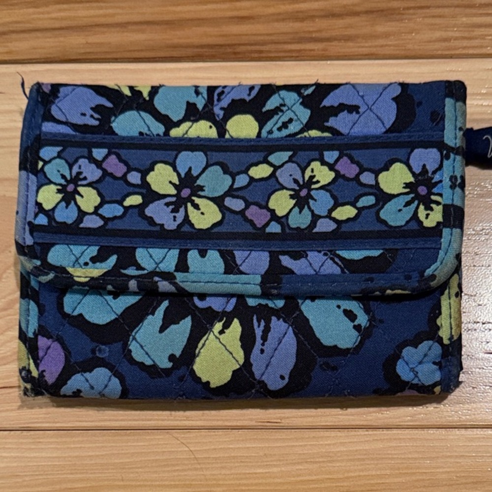 Vera Bradley Blue and Purple Floral Wallet